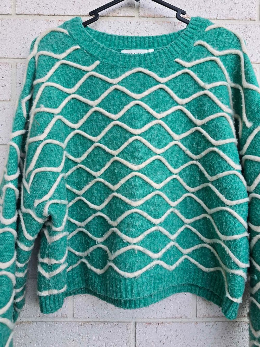GLASSONS Cropped Textured Knit Jumper - Size XS/S