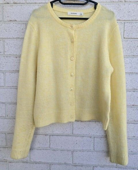 GLASSONS Lemon Yellow Fluffy Cardigan - Size L