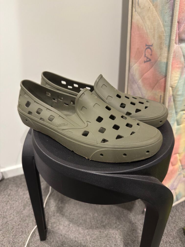 Vans Olive Green Slip-On Shoes