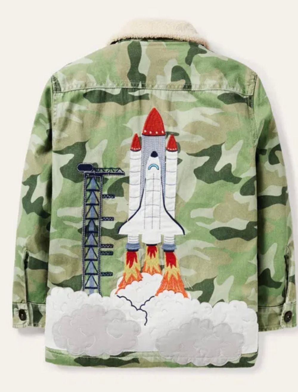 Cool camo astronaut jacket.