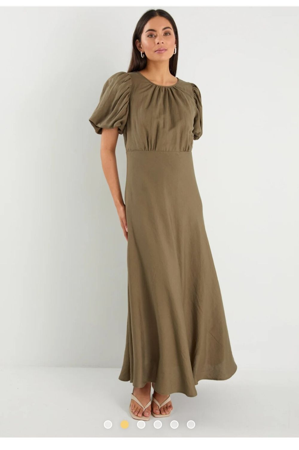 Stories Be Told Khaki Linen Blend Dress