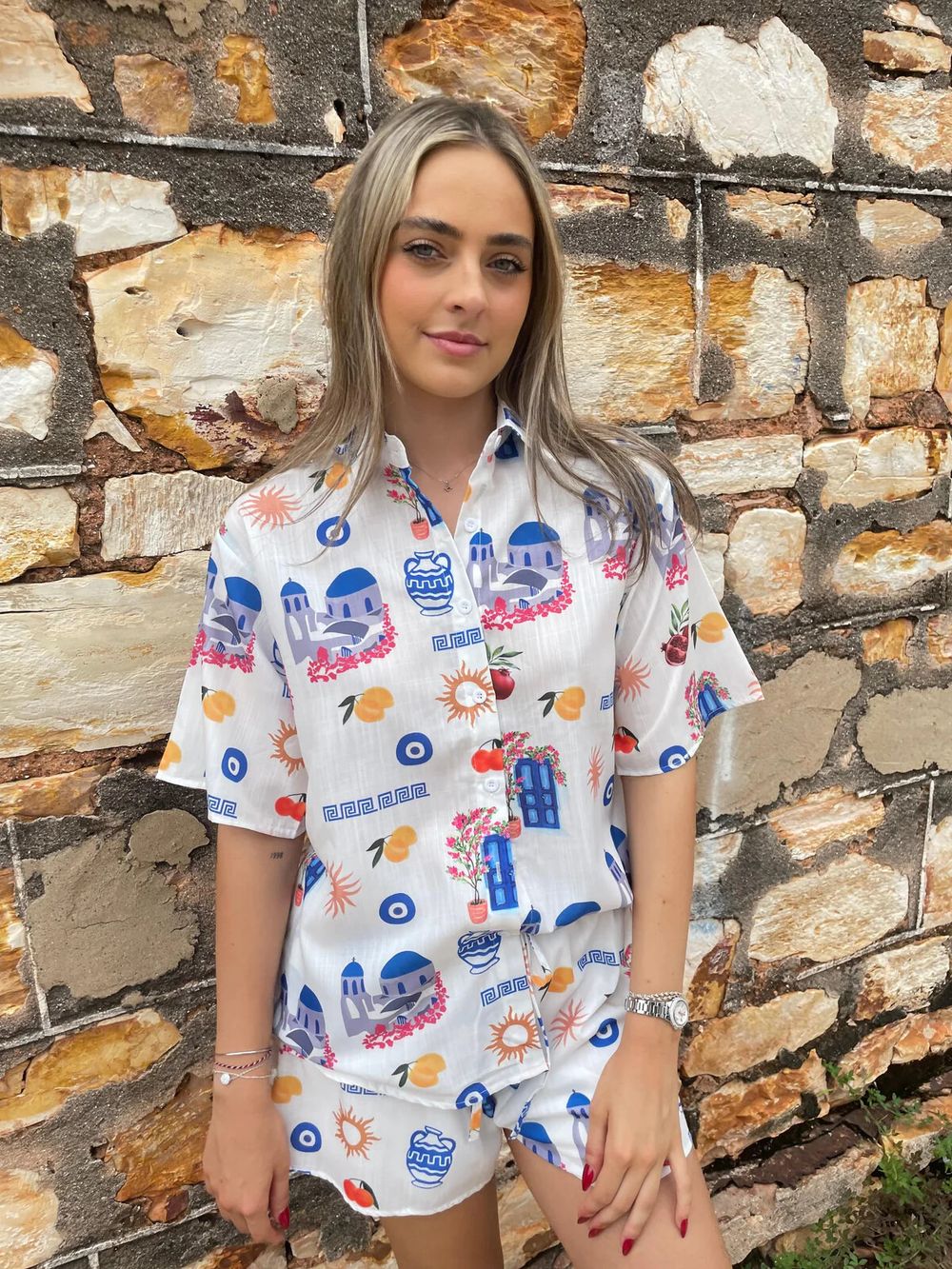 Charli Button Up Shirt & Shorts Set