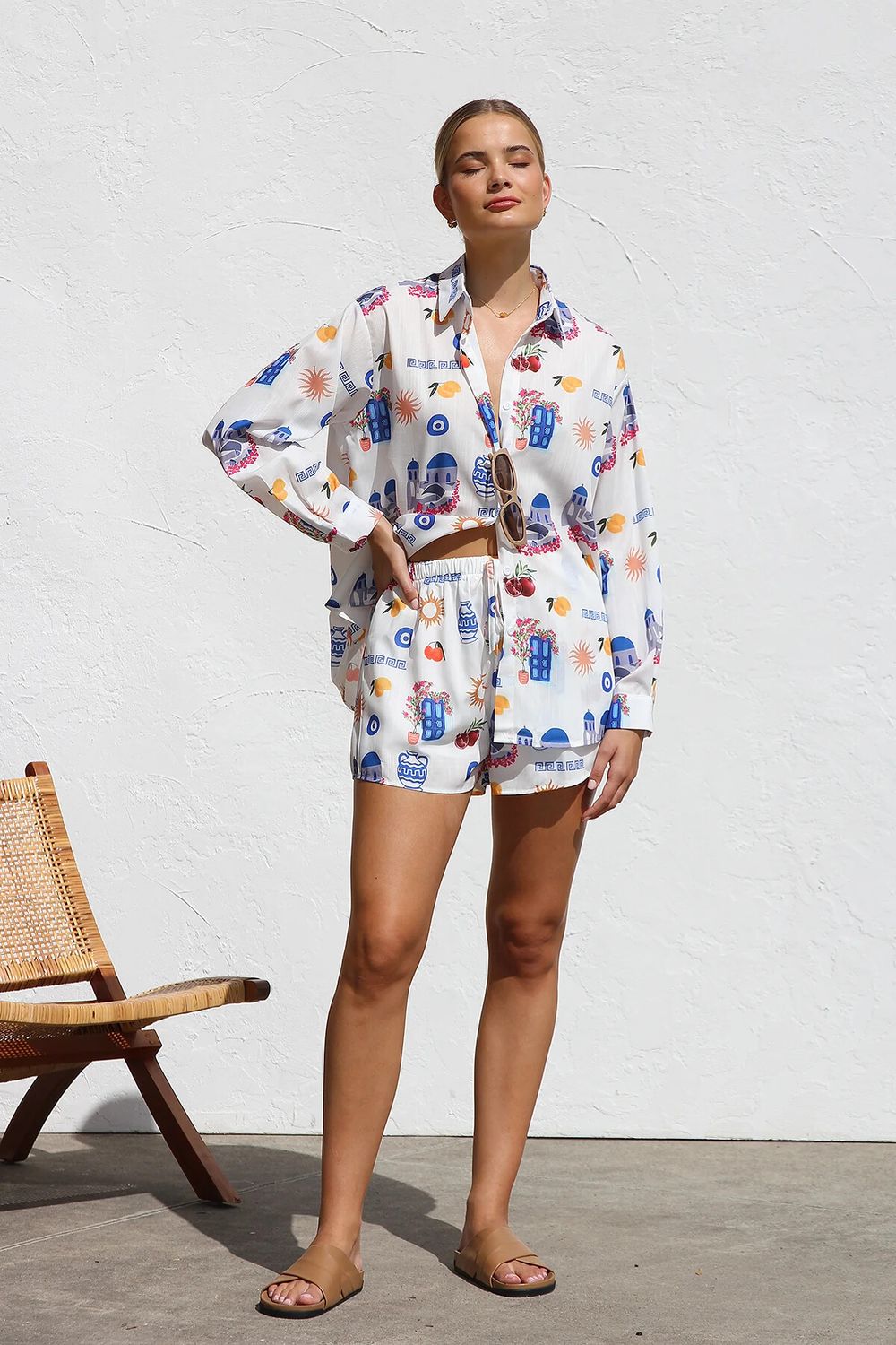 Charli Button Up Shirt & Shorts Set