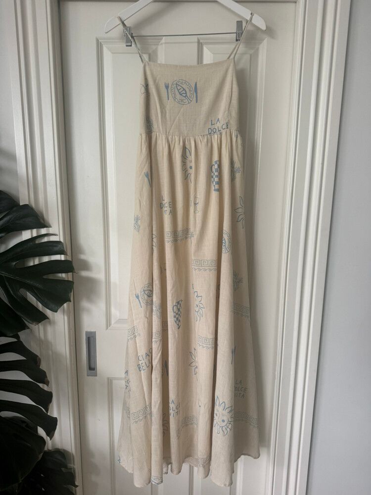 Printed Cotton Strappy Dress By Frankie