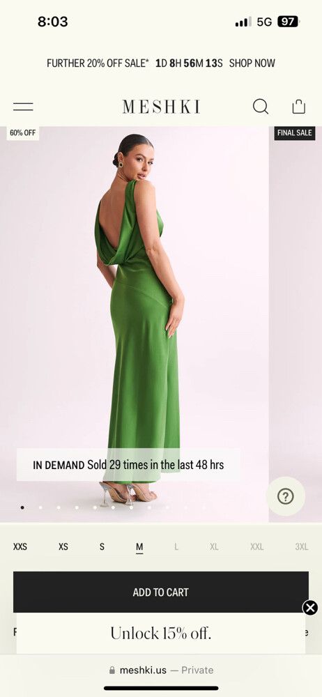 Meshki - Green Nadia Dress on Designer Wardrobe