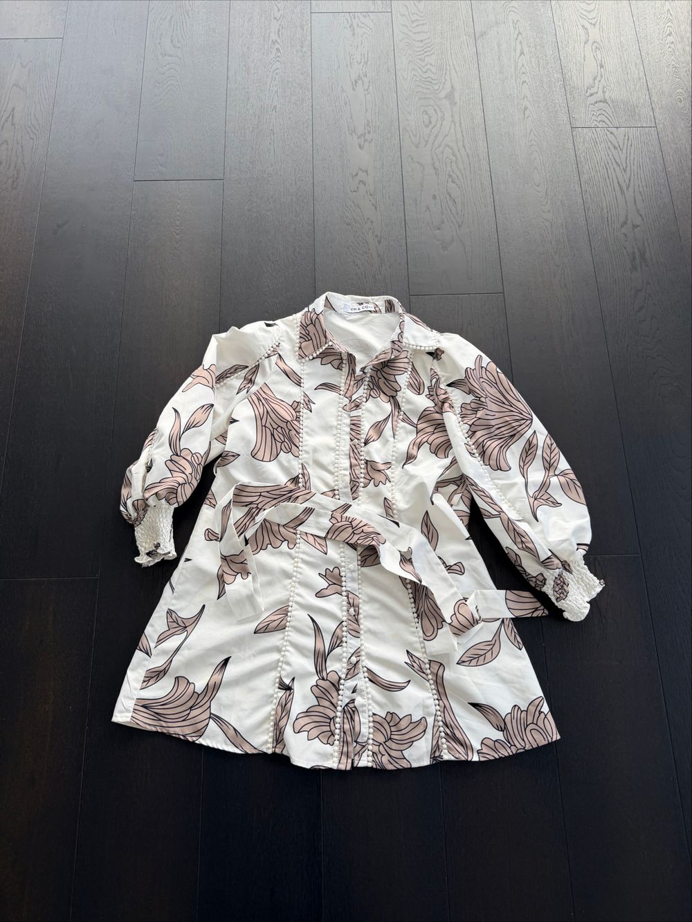 YH & CO White Floral Shirt Dress