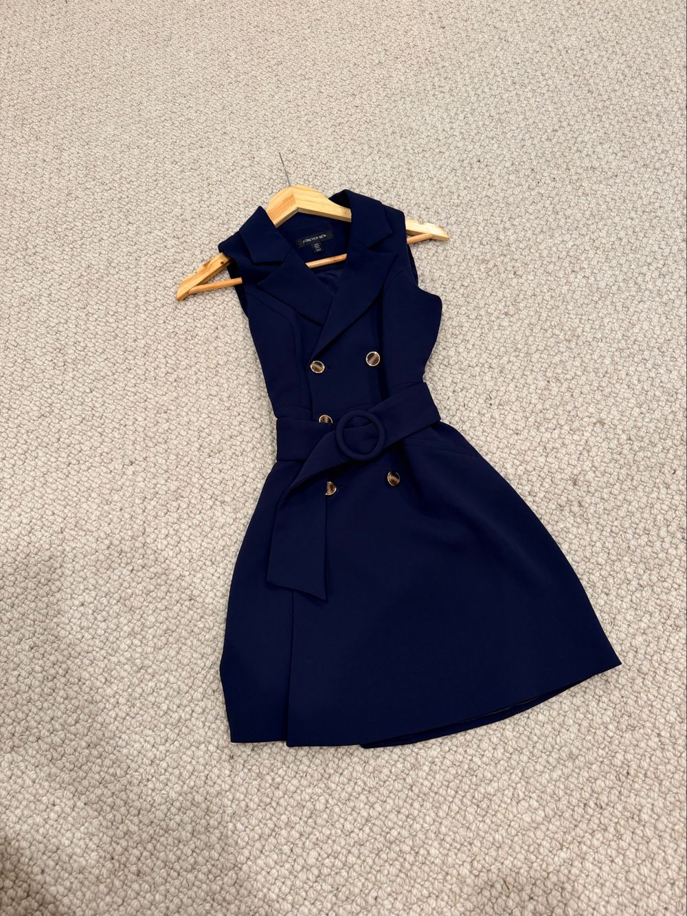 Forever New Navy Sleeveless Trench Dress