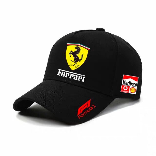 BikeyBB Cap - Brand New Black Ferrari F1 x Marlboro Racing Cap Adjustable Size 54-60 (Excellent Quality Version)