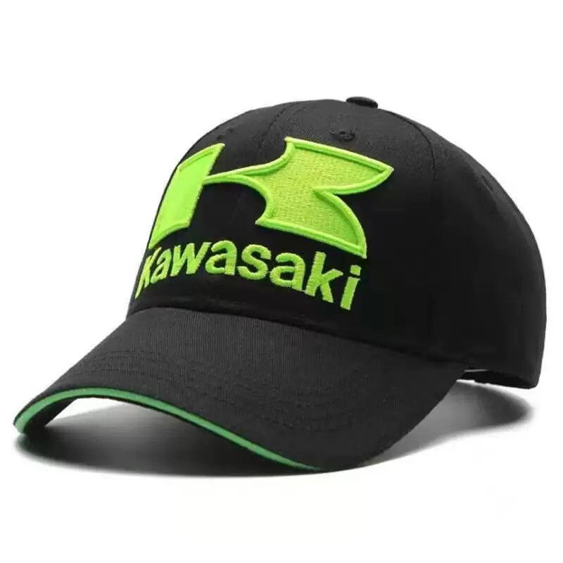 BikeyBB Cap - Brand New Black & Green Kawasaki Logo Baseball Cap Adjustable Size 54-60 (Excellent Quality Version)
