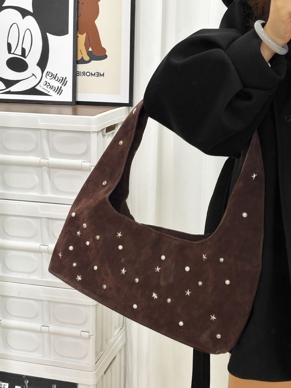 BikeyBag - Brand New Brown Studded Shoulder Tote Bag
