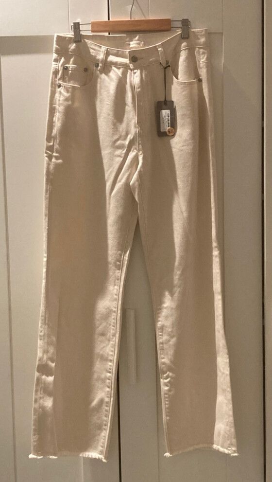 RE: Union High Rise Wide Leg Cream Jeans