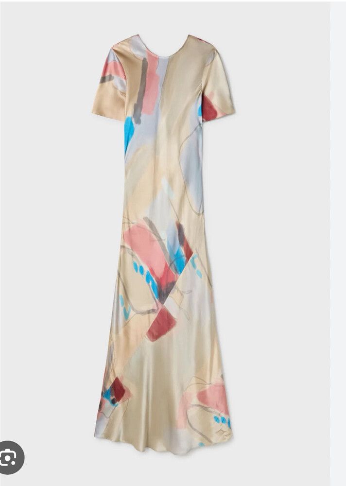 Silk Laundry Short Sleeve Bias Dress