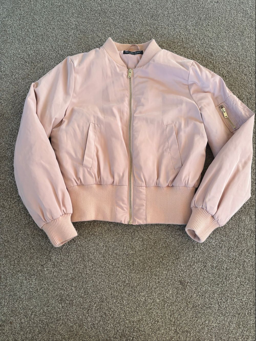 Miss Selfridge Pink Quilted Bomber Jacket