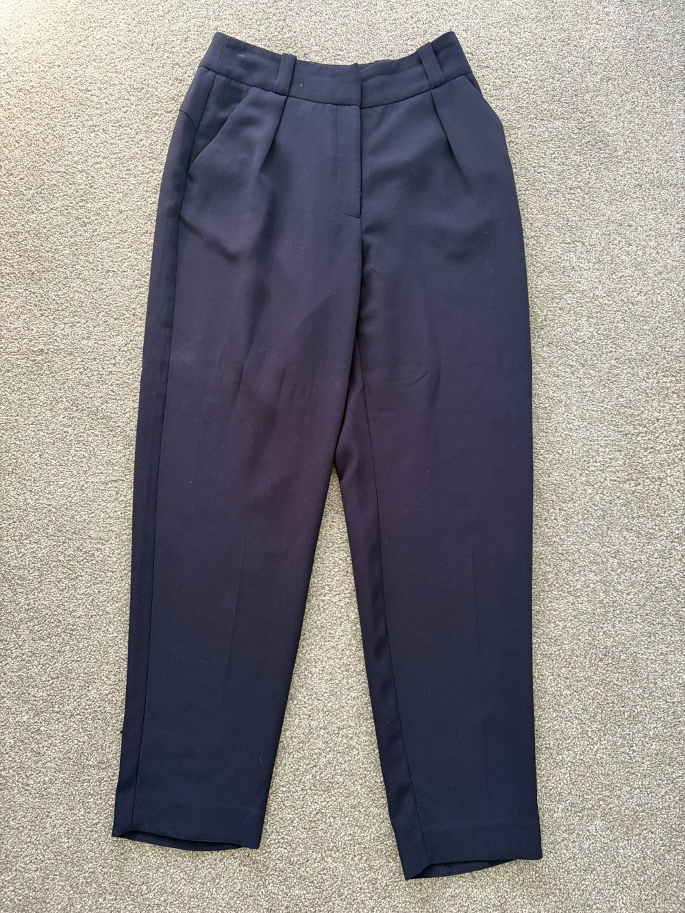 Cue City Navy Pleated Trousers