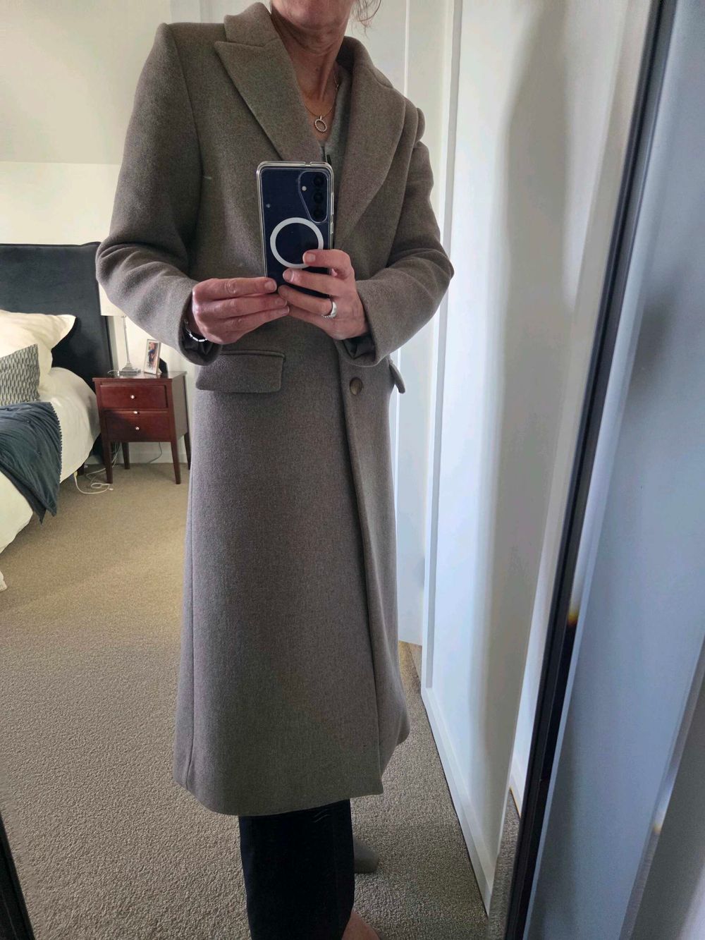 Grey Wool Blend Coat