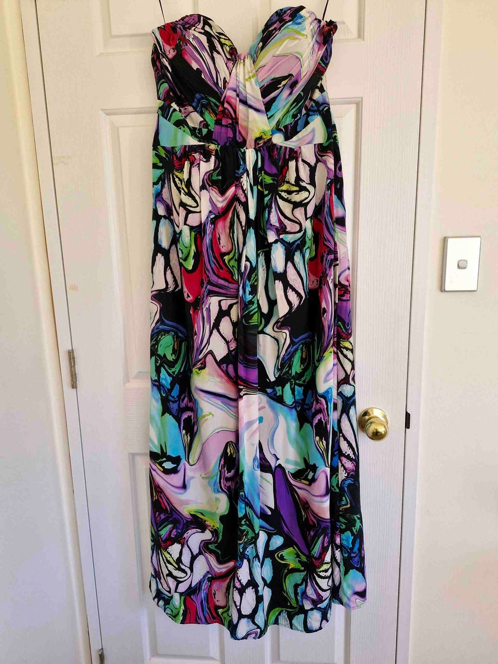 Seduce Multicolour Abstract Print Maxi Dress