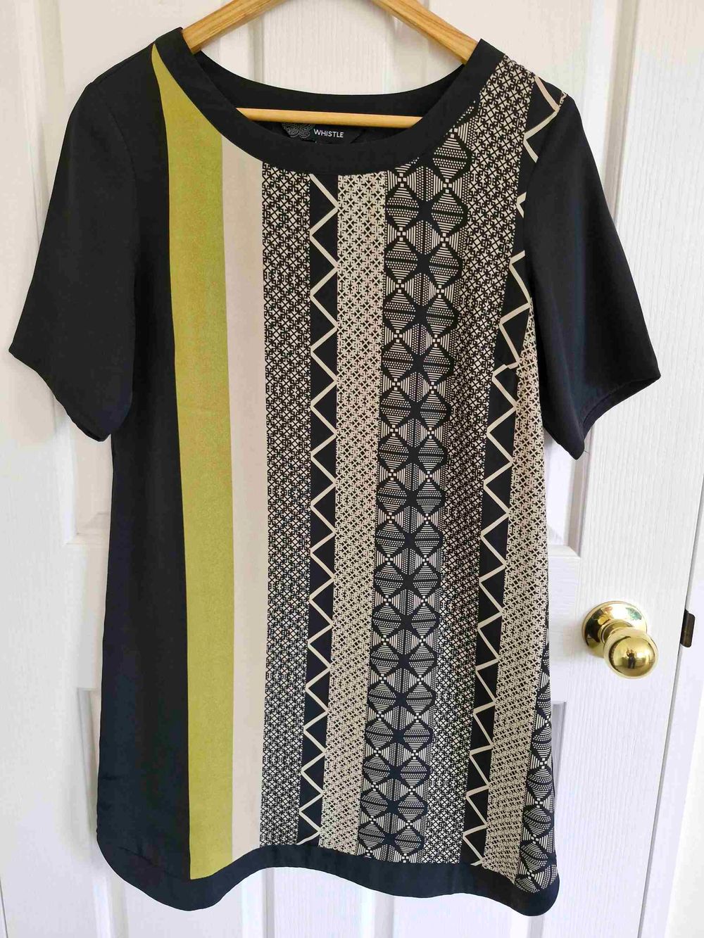 Whistle Black Geometric Print Dress