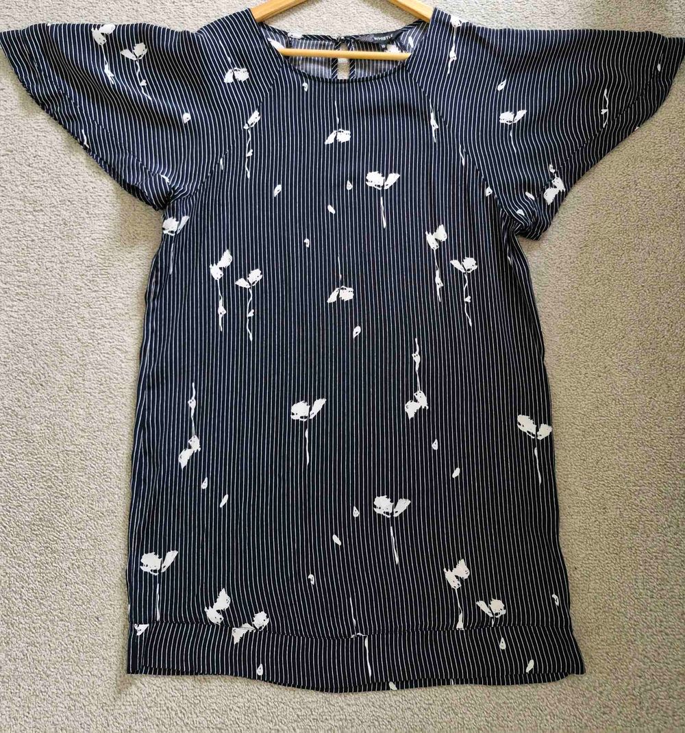 Whistle Navy Pinstripe Floral Dress