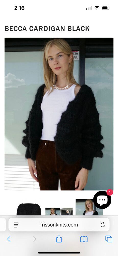 frisson knits becca cardigan black