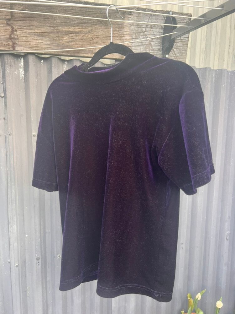 vintage velvet mock neck top