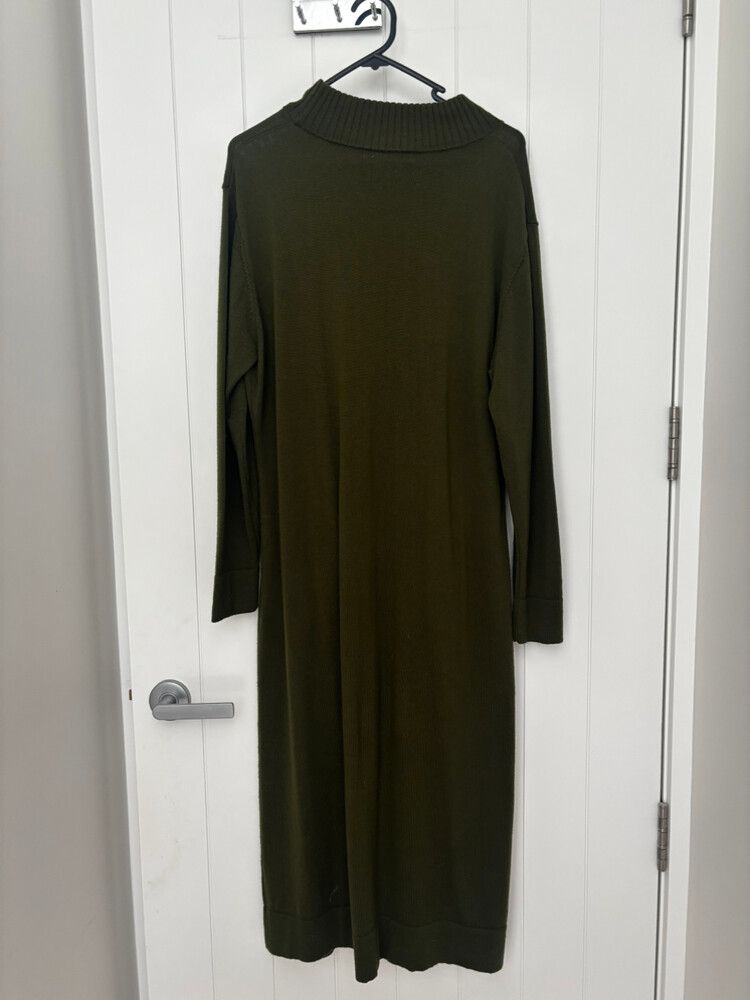 Nineteen46 100% Merino Olive Green Knit Dress