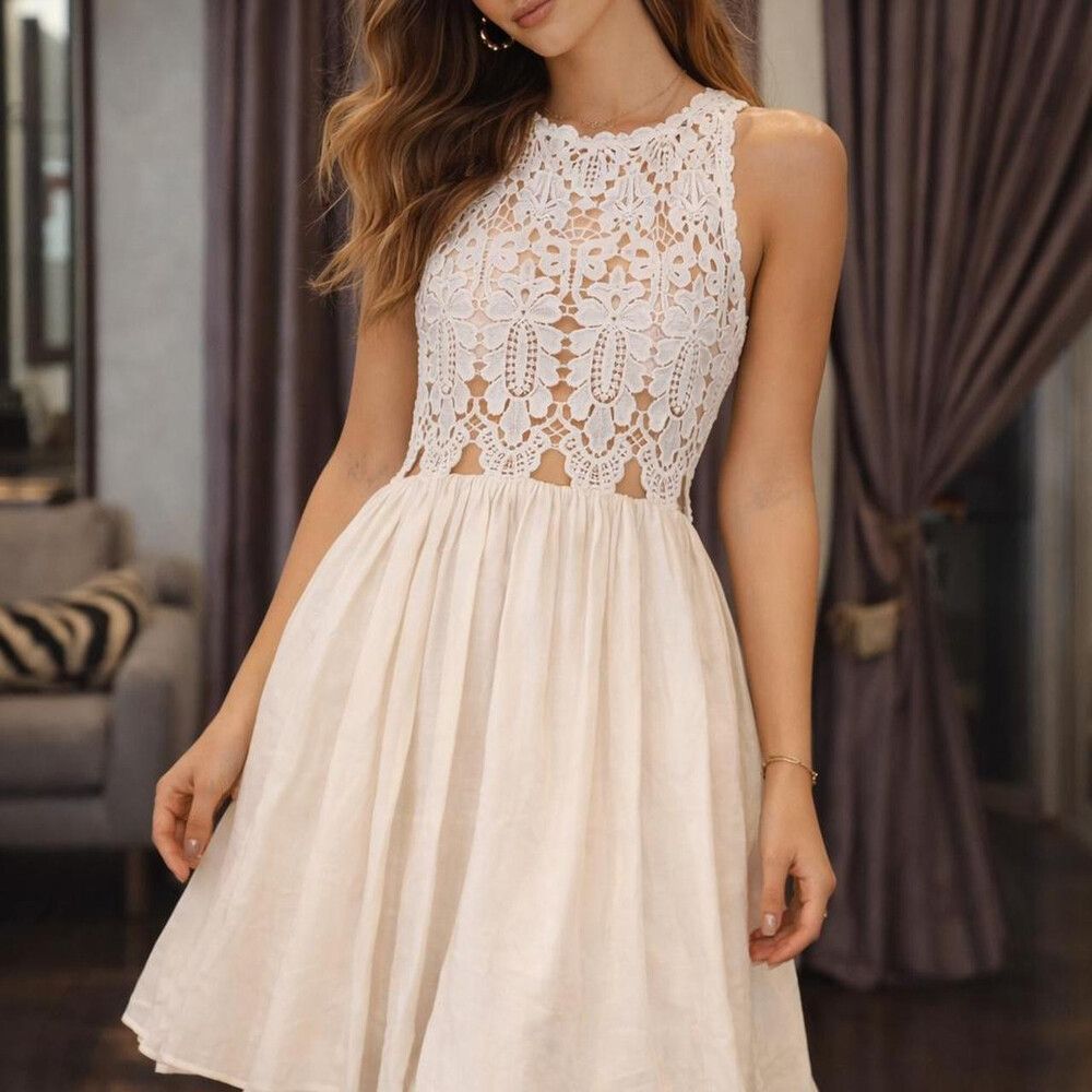 Alice McCall - Alice McCall Cream Crochet Lace Silk Blend Dress Size 8 on Designer Wardrobe Alice McCall - Alice McCall Cream Crochet Lace Silk Blend Dress Size 8 on Designer Wardrobe