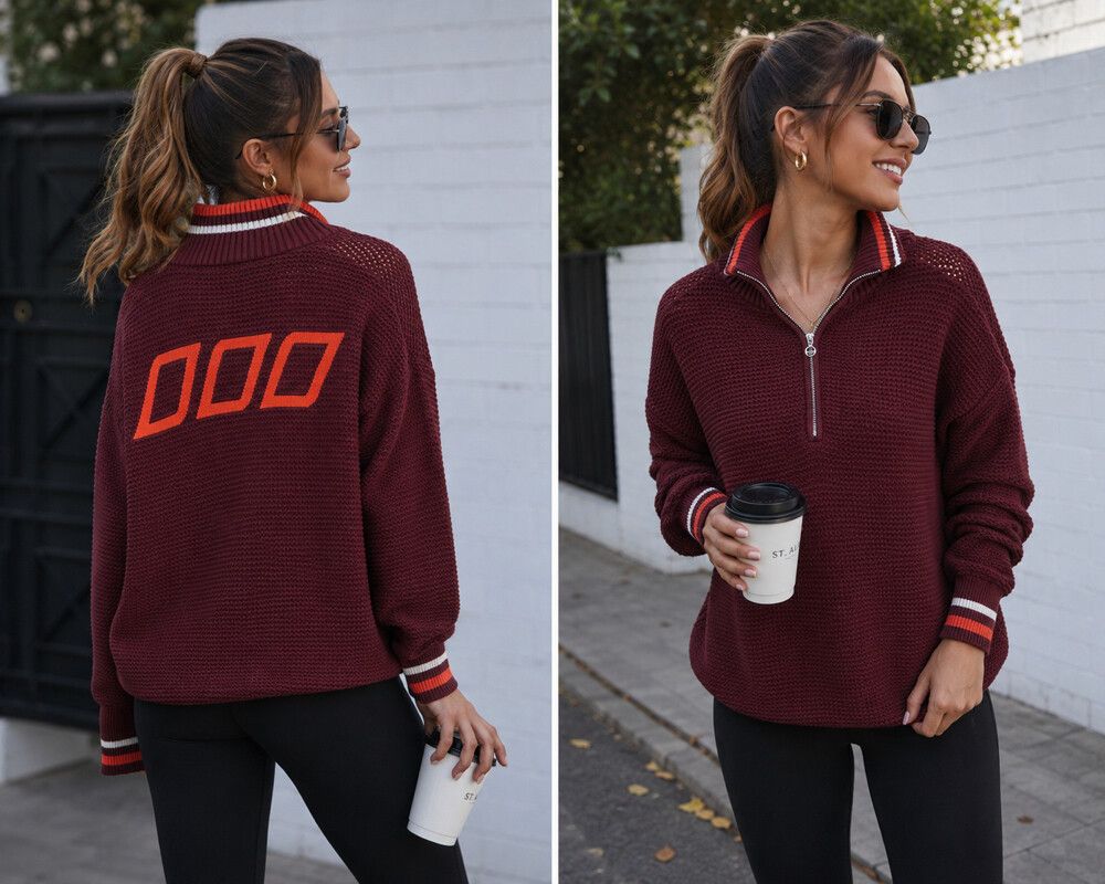 Lorna Jane Burgundy Knit Jumper