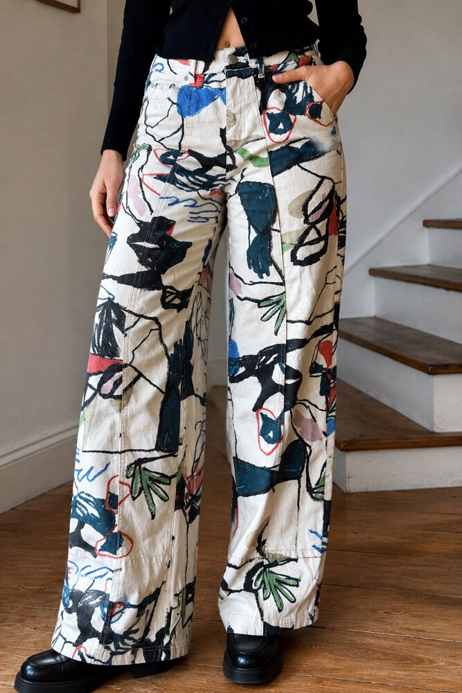 Gorman Multicolour Abstract Print Wide Leg Pants