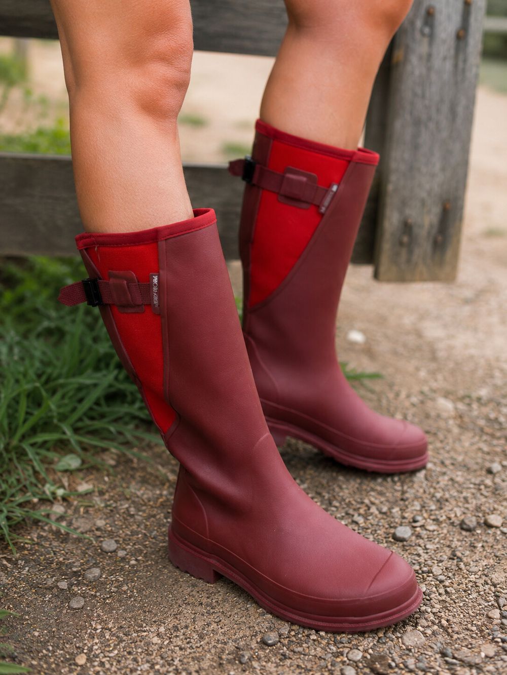 Merry People Red and Burgundy Rain Boots
