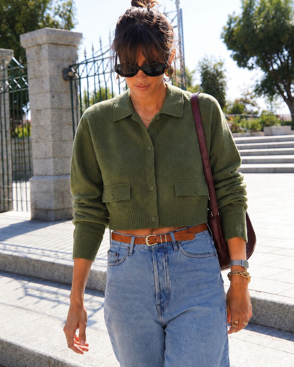 Oxford Green Knit Cardigan