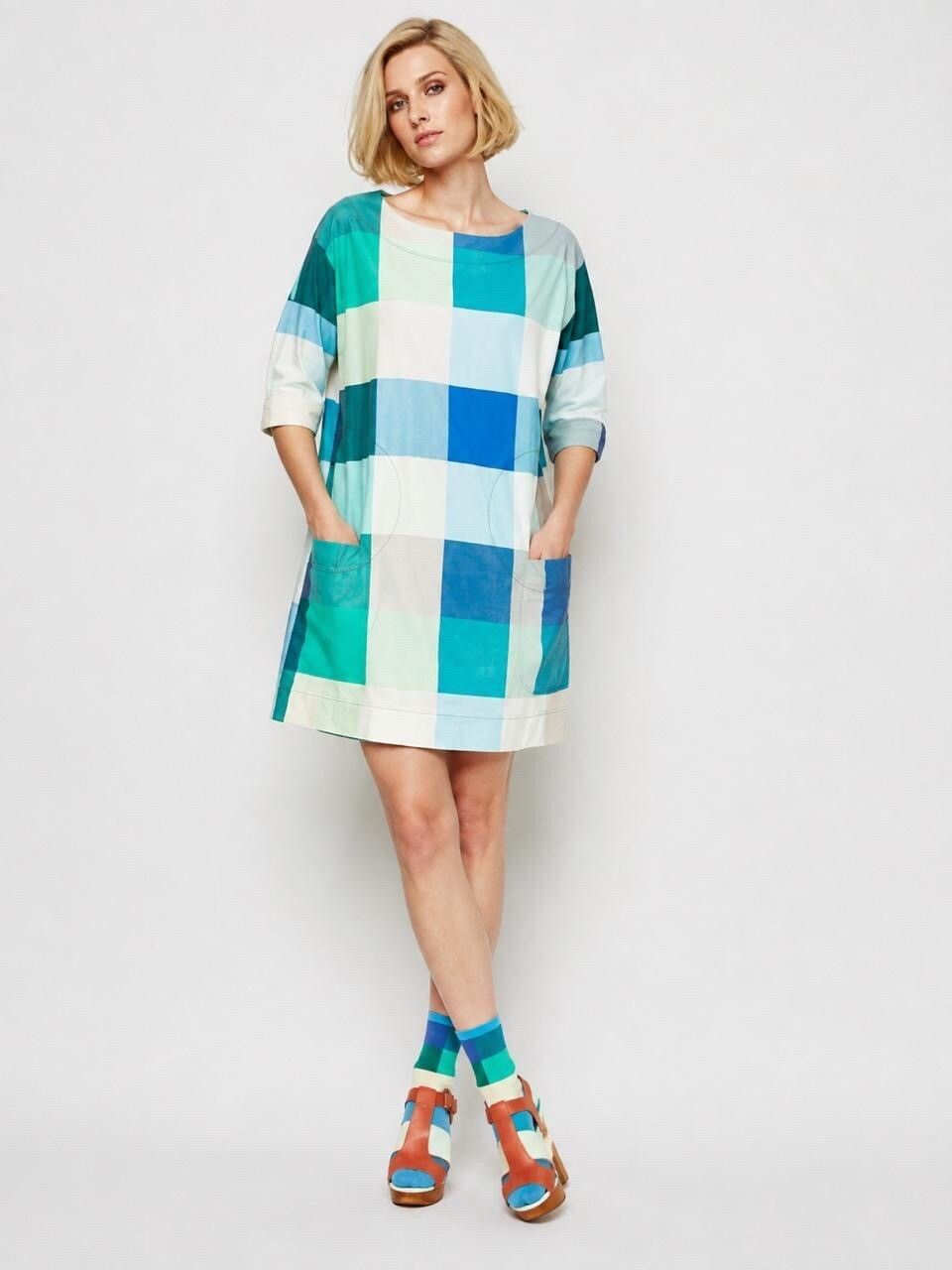 Gorman Blue Multi Check Dress