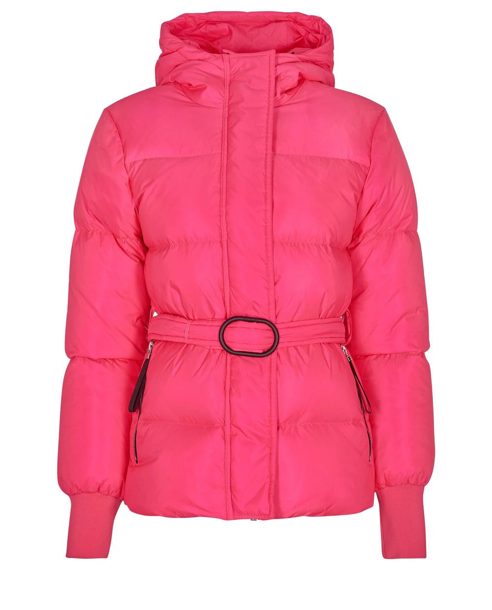 Long belted puff jacket