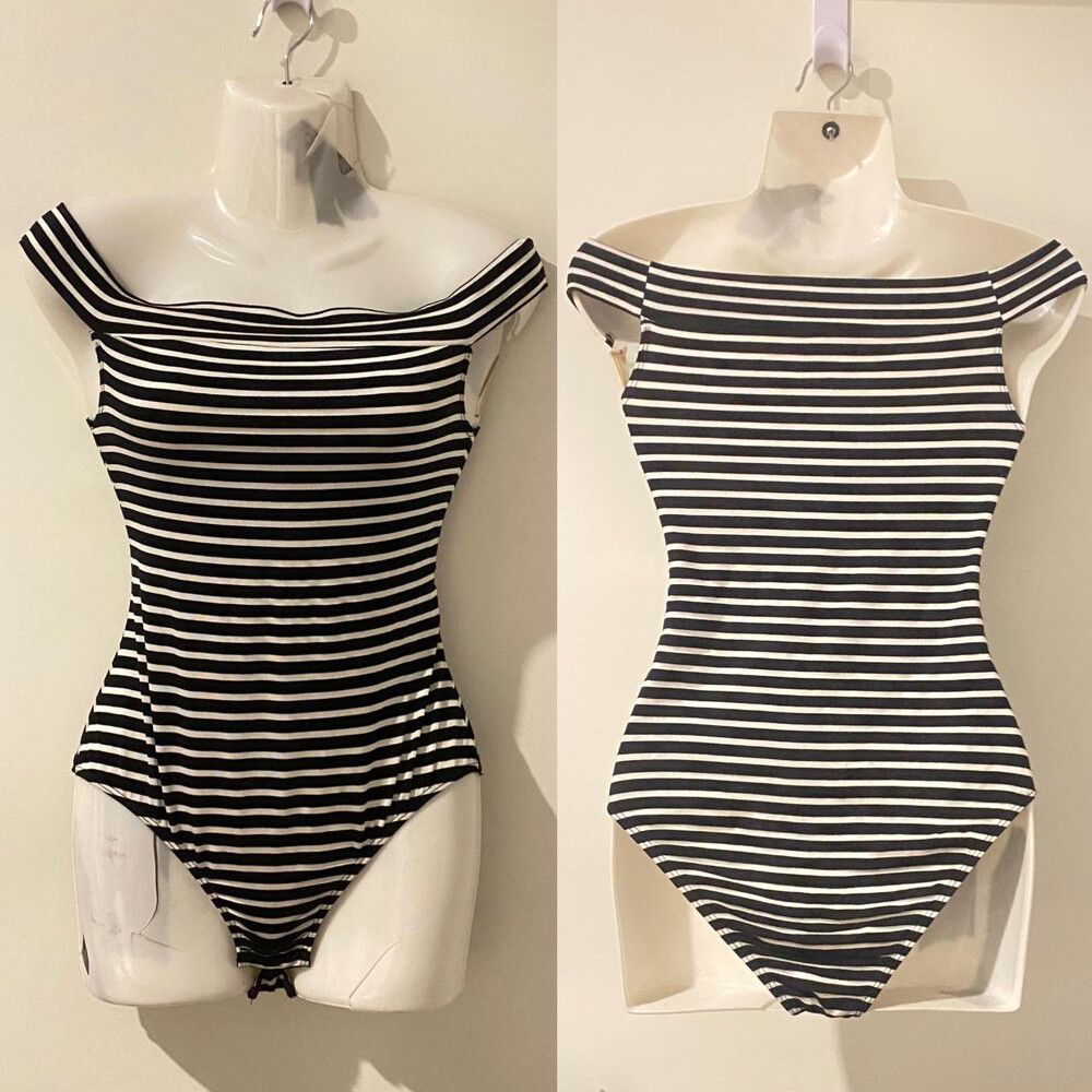 Stripped Off Shoulder Leotard