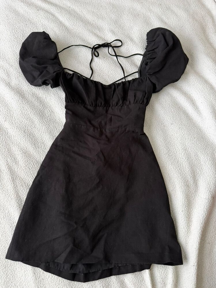 Zara - Zara Black Tie Back Mini Dress on Designer Wardrobe