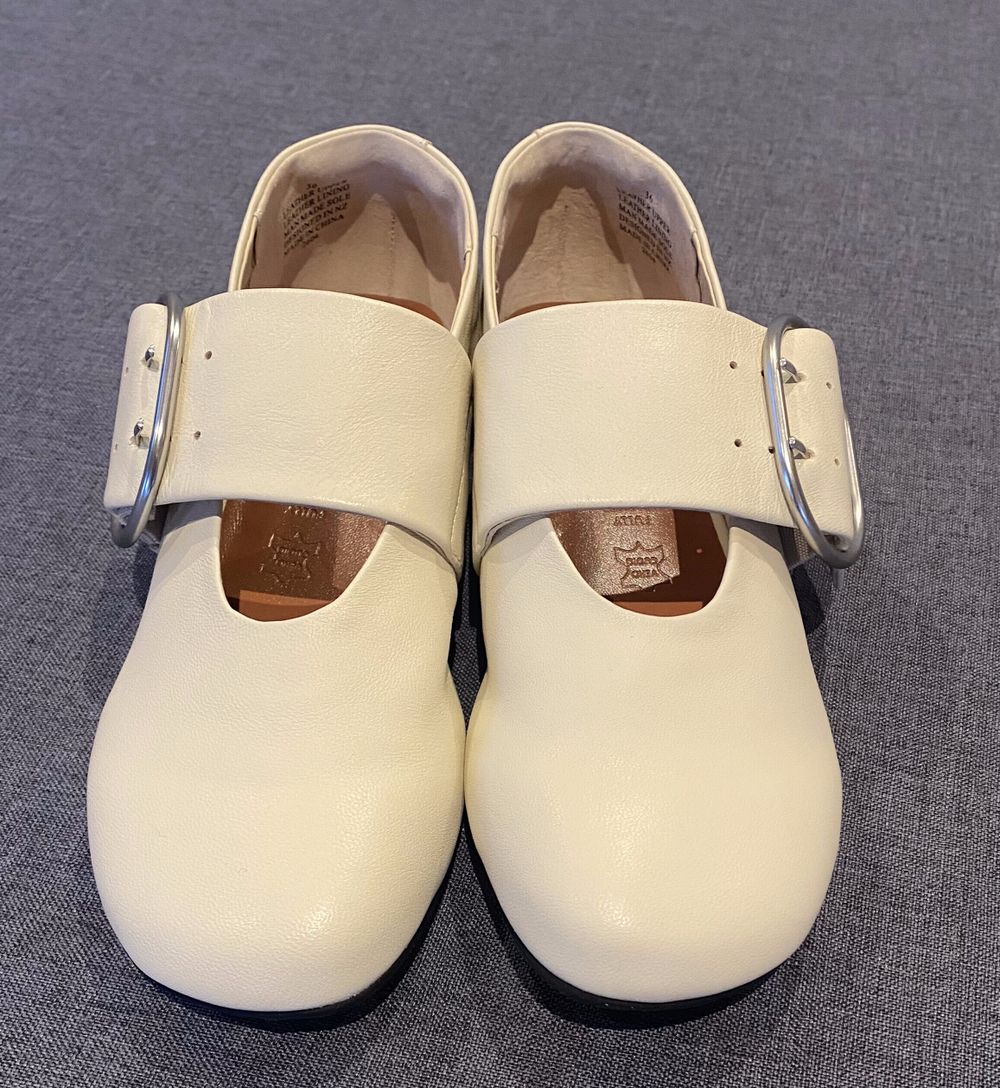 Mi Piaci Biker Flats - Ivory Leather
