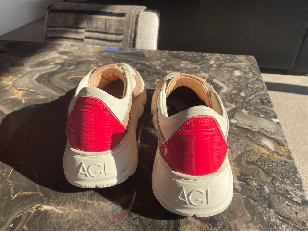 AGL White Pink Red Sneakers
