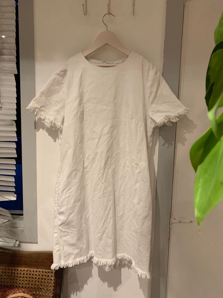 Kookai - Kookai White Denim Shift Dress on Designer Wardrobe