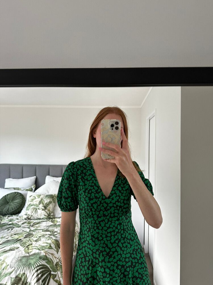 green dress uniqlo - Uniqlo uniqlo combination dress