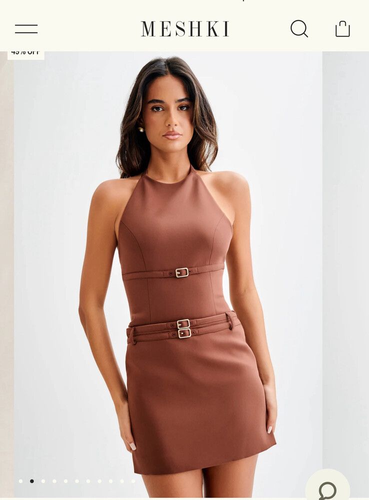 alc brown dress A.L.C. Women's Nora Cotton Midi Dress in Dark Bosco, Size 2 main image 0