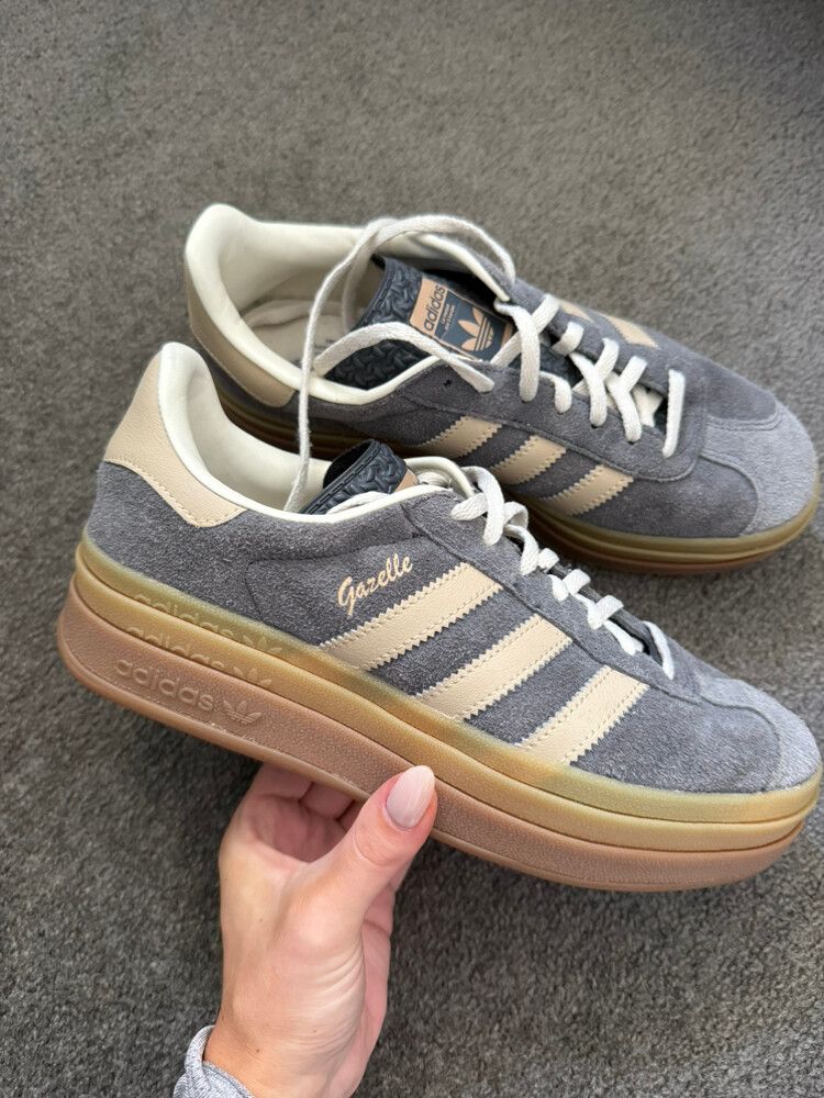 Adidas Grey Gazelle Platform Shoes