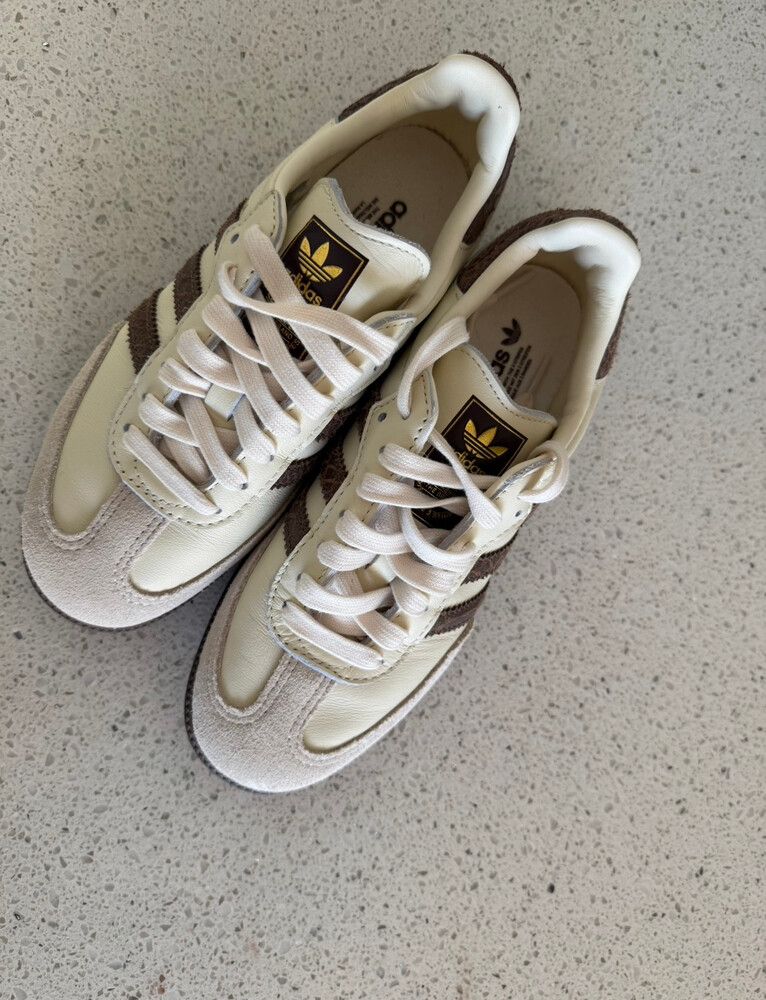 Adidas Cream And Brown Samba Sneakers