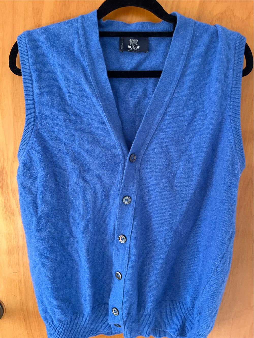 Boggi Milano Blue Sleeveless Cardigan