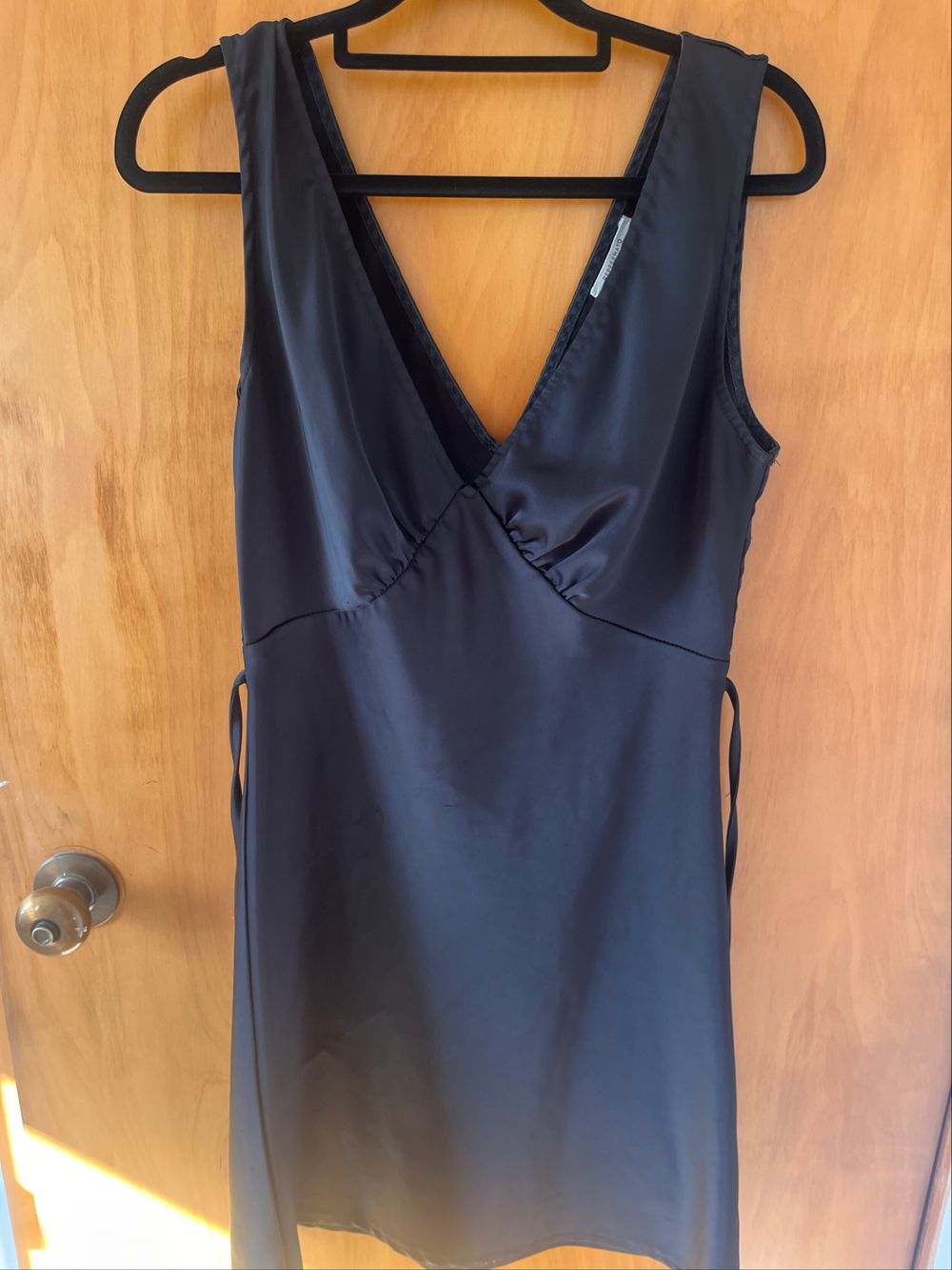Peppermayo Black Satin mini Dress