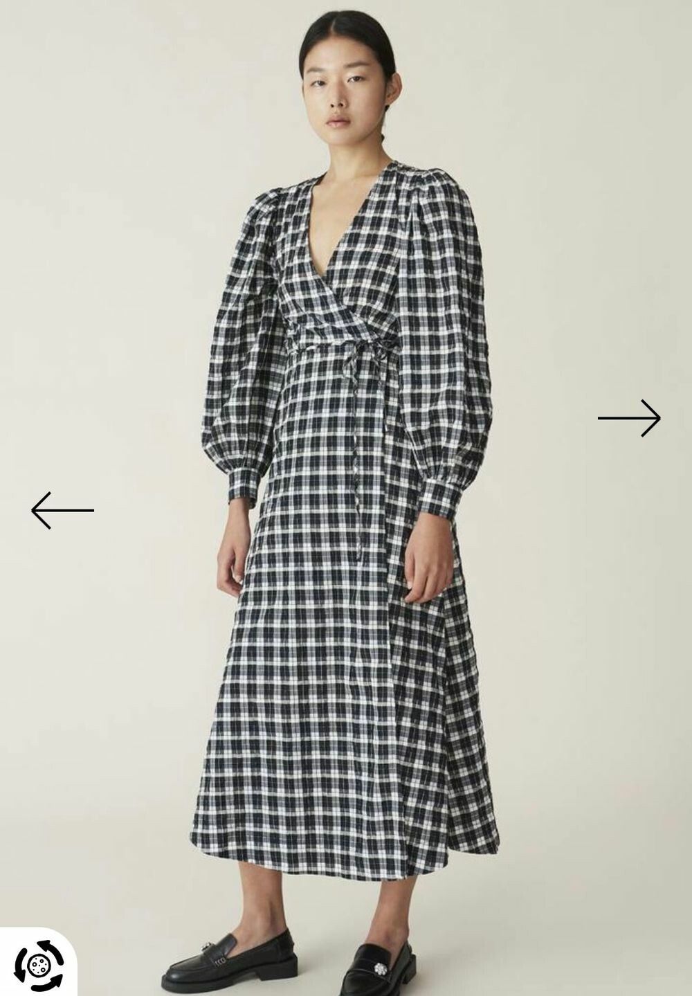 Seersucker Midi Dress Ganni Seersucker Check Dress Green Wrap Dress Ganni  Checked Seersucker Dress Ganni F5827