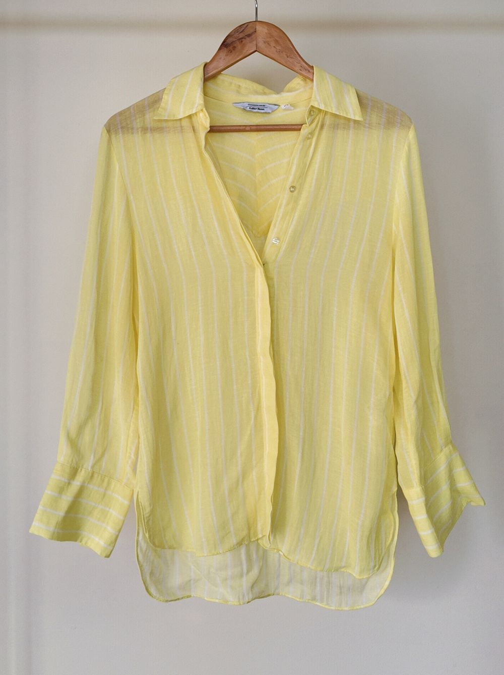 & Other Stories Yellow Striped Shirt
