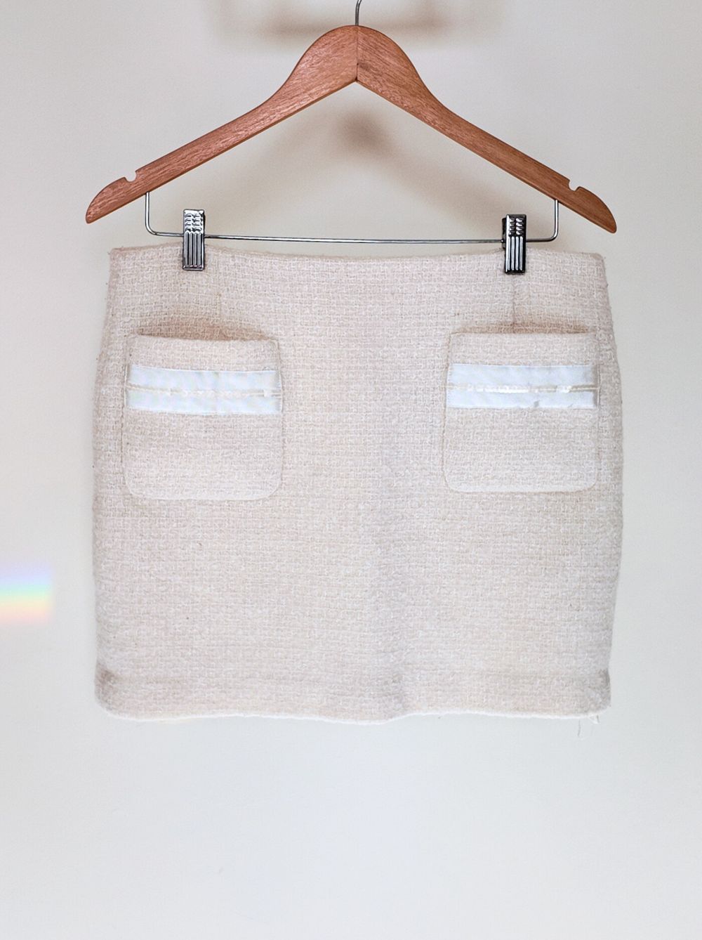 Tweed White Mini Skirt