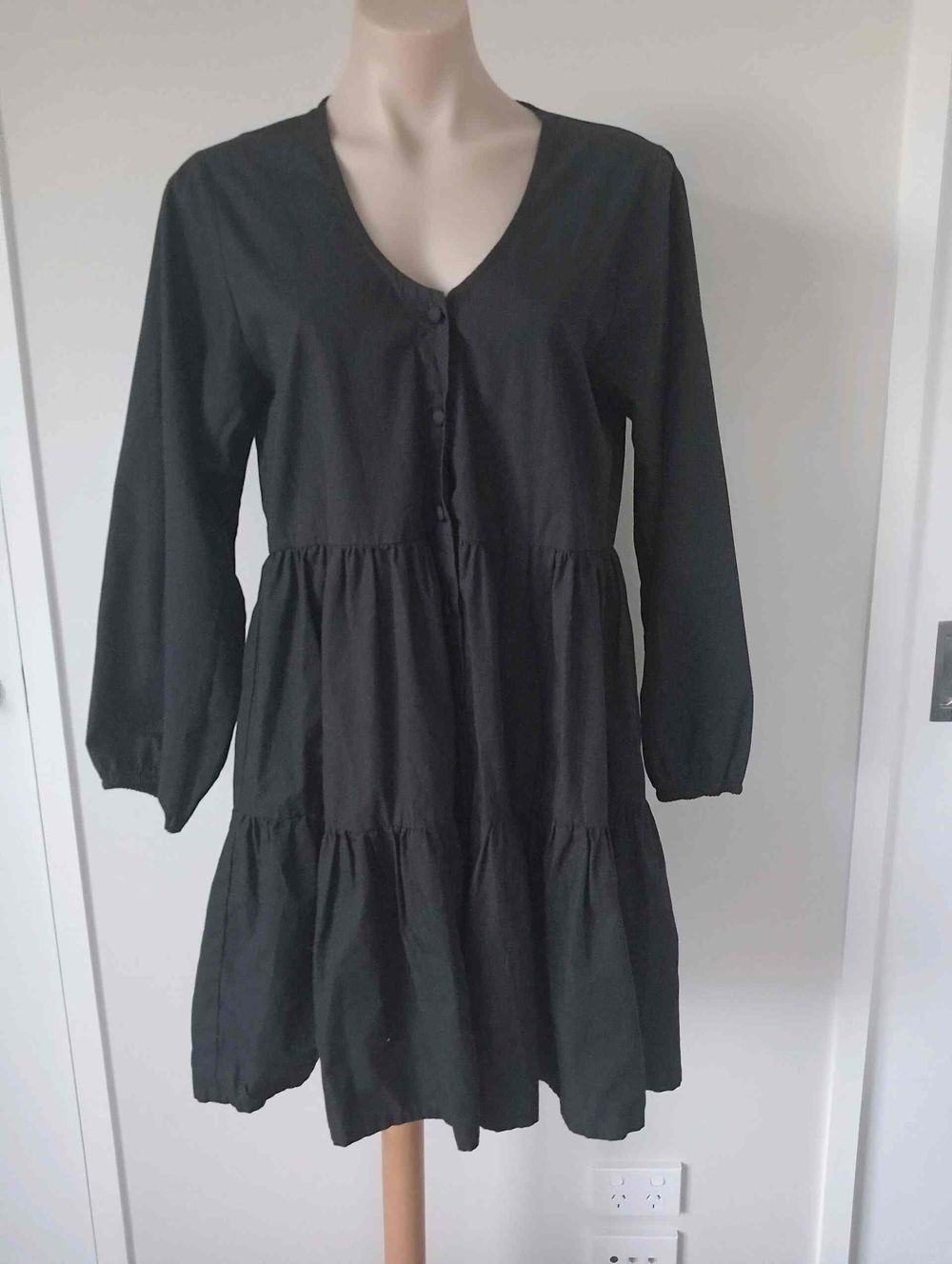 Cartel & Willow Black Tiered Mini Dress