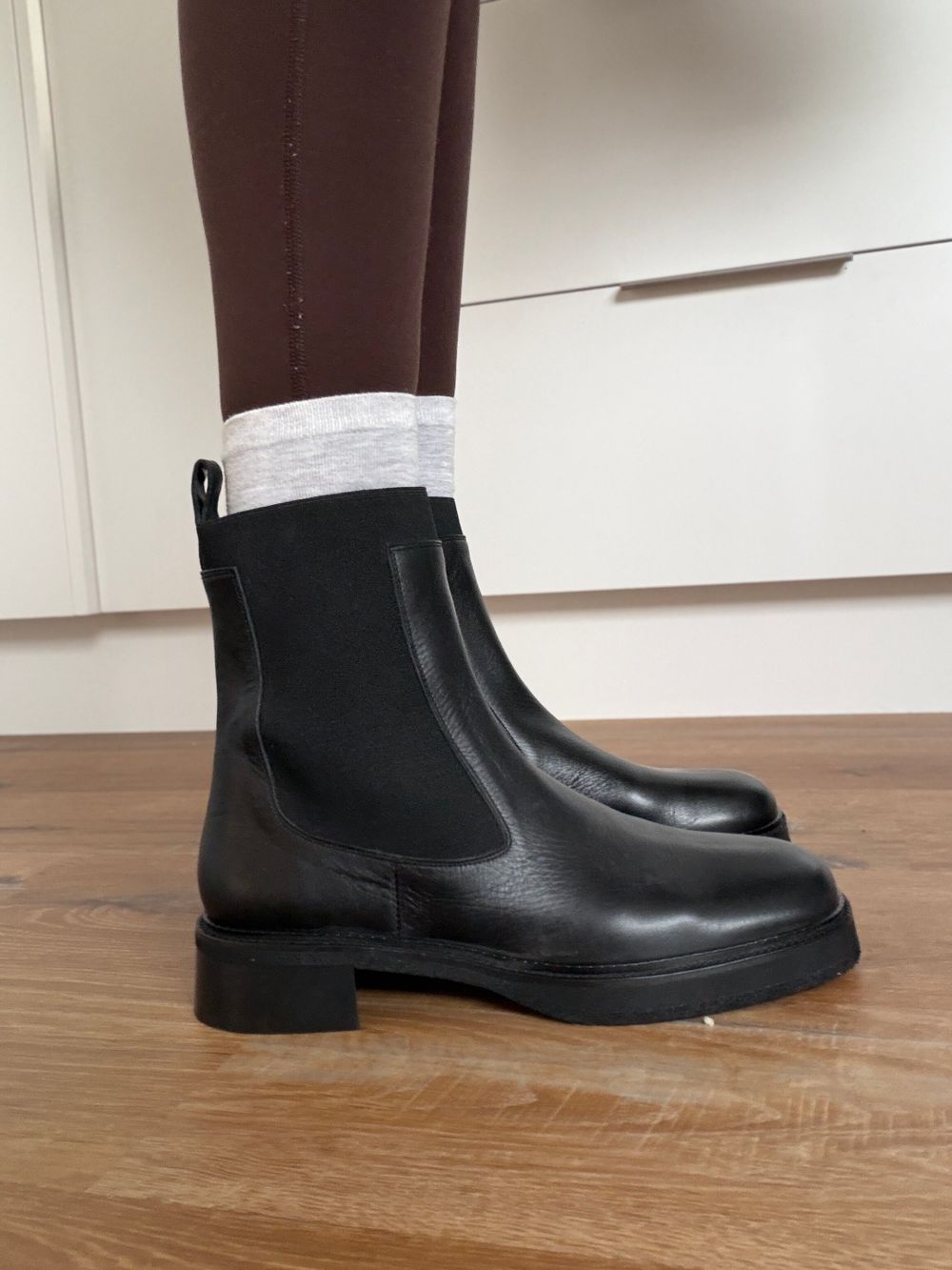 Black Leather Chelsea Boots