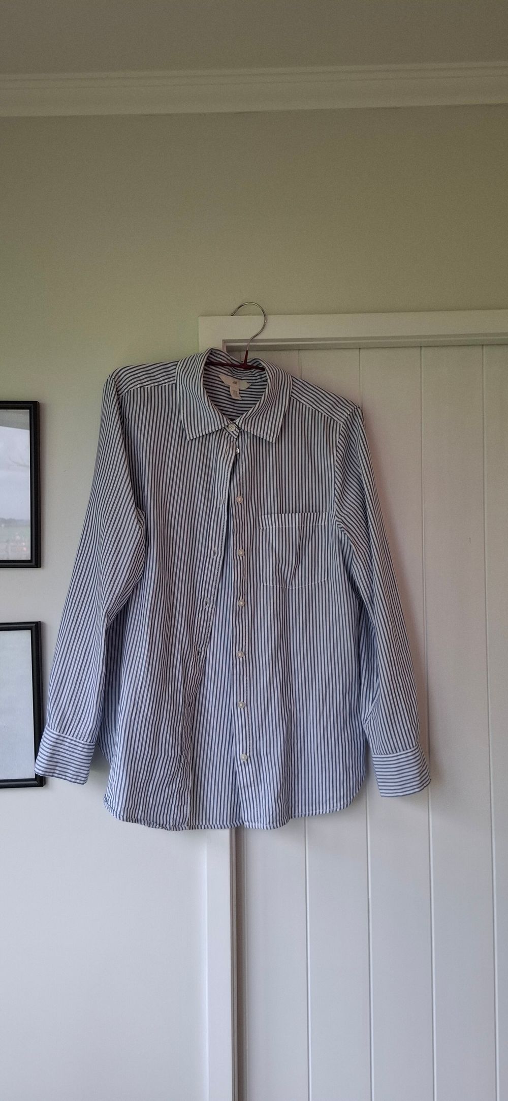 H&M Blue and White Striped Shirt