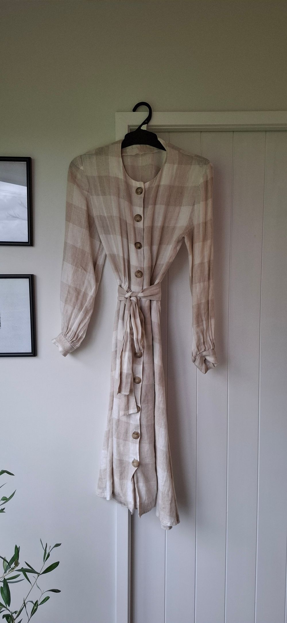 Linen Checked Dress